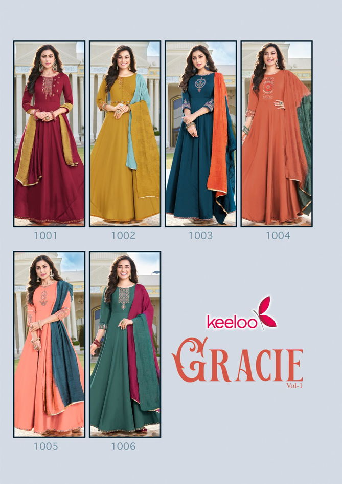 KEELOO Gracie 1 Fancy Festive Wear Designer Heavy Long Anarkali Kurti Collection